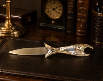 Vintage Abalone Shell Fish Letter Opener Bottle Opener Made in Mexico