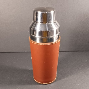 Hampton Home Shaker-Leather Like Stainless Steel Shaker: Timeless Elegance for Your Home Bar-Vintage Barware- Unique Gift- Barware As -Is