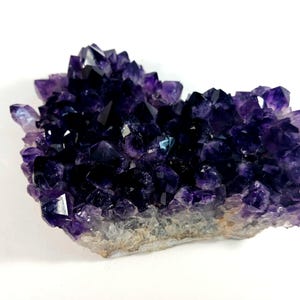 Natural Amethyst Cluster 5.25&quot; x 4&quot; – February Birthstone – Raw Gemstone Specimen – Metaphysical Crystal – Zen Gift – Rosary Sold Separately
