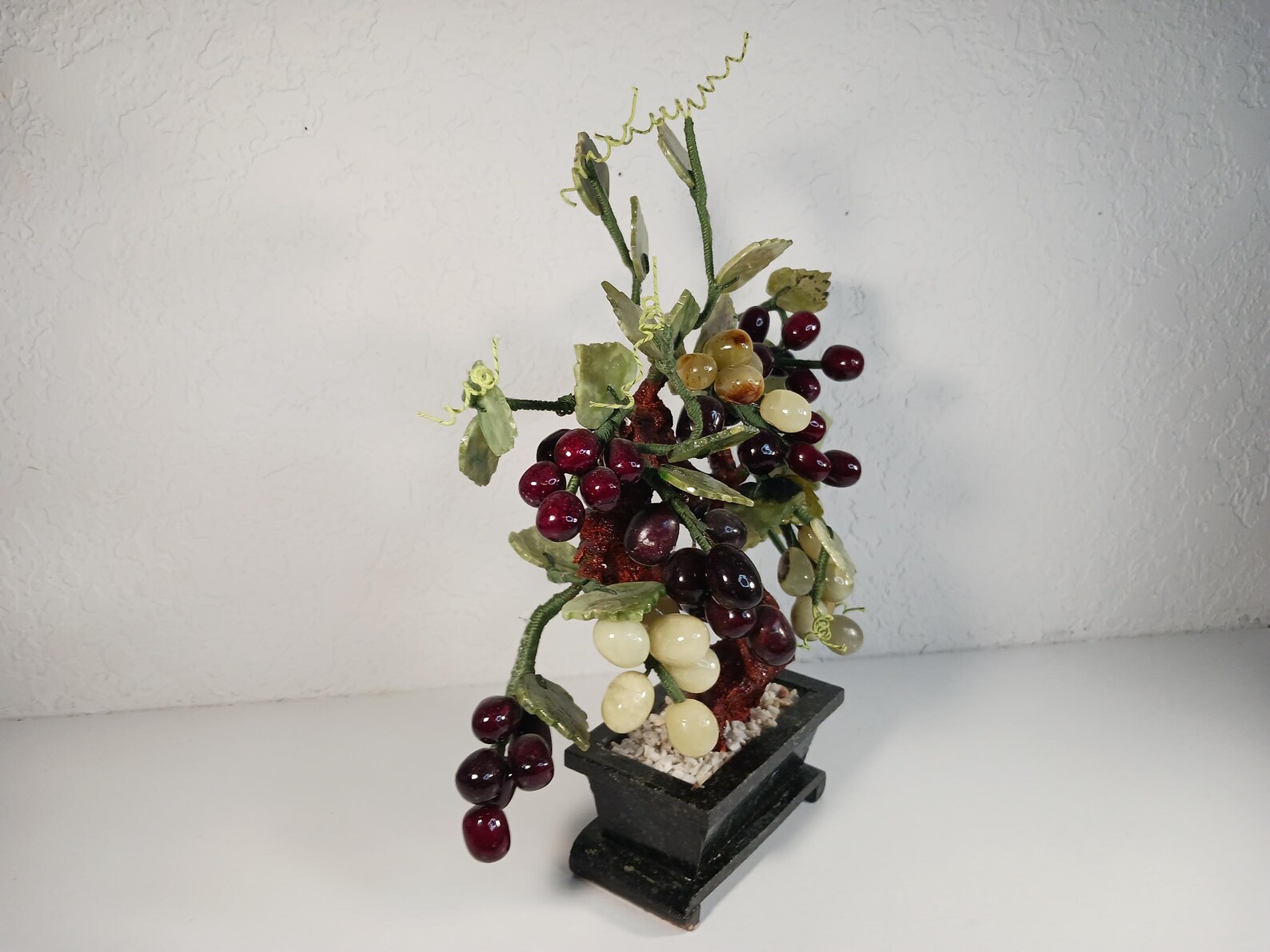 Mid-century Alabaster Grape Tree Sculpture – Vintage Chinoiserie Decor ...