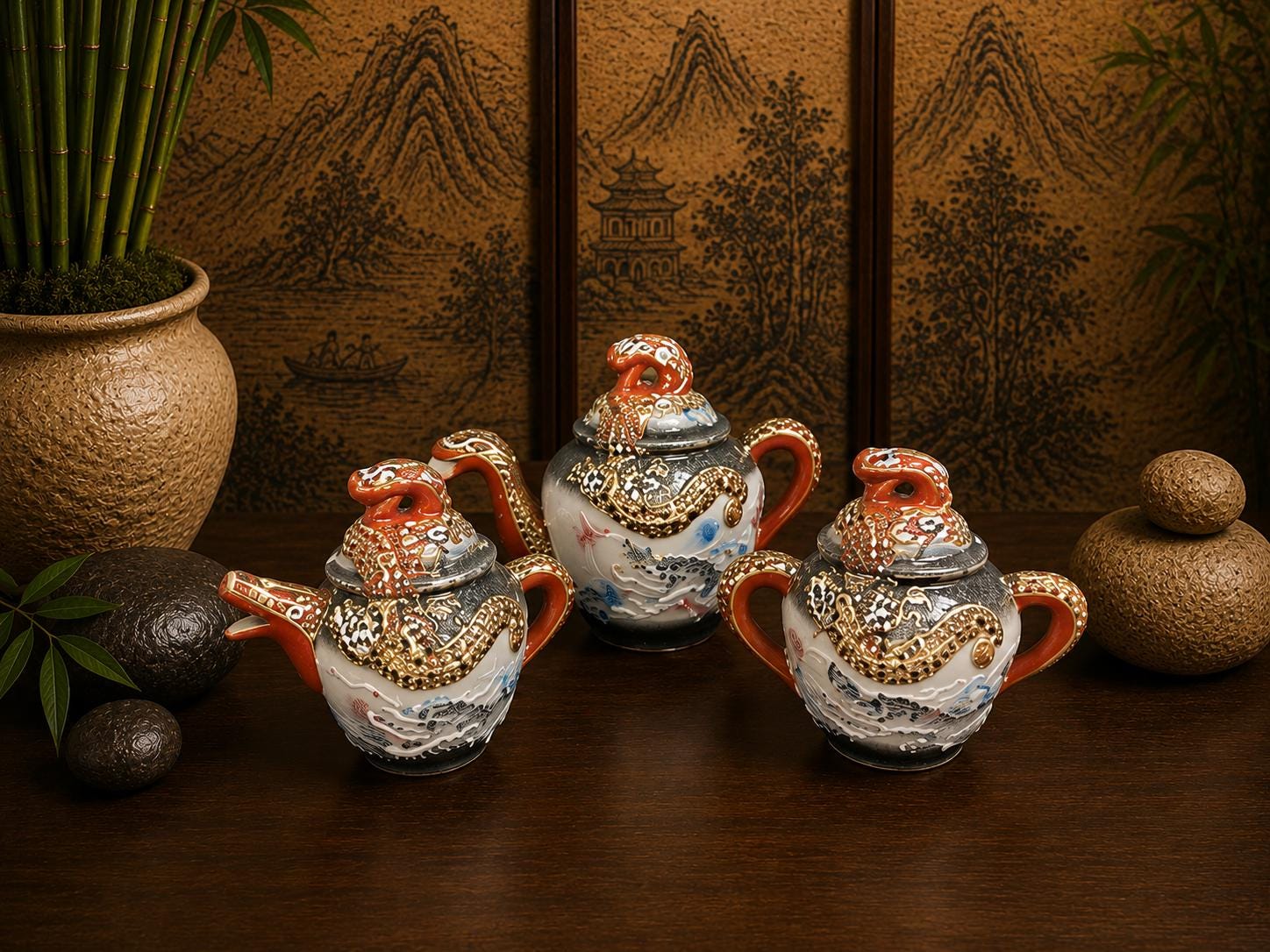 Japanese Dragon Tea Set - Etsy