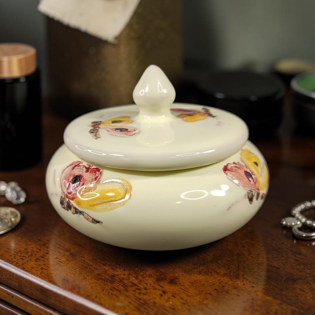 Italian Powder Vintage Italian Powder Dish Covered Trinket Box – Vanity Decor - Etsy