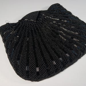 Black Clutch Snap Closure Clutch-Beaded Clutch- Vintage Black Beaded Bag - Vintage Evening Clutch- Prom Clutch Evening Bag- Wedding Clutch
