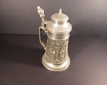 Vintage Stein- Metal Beer Stein- German Stein-Ges Gesch Feinann Pewter Stein-Gift for Him- Beer Lovers Gift- Father's Day Gift