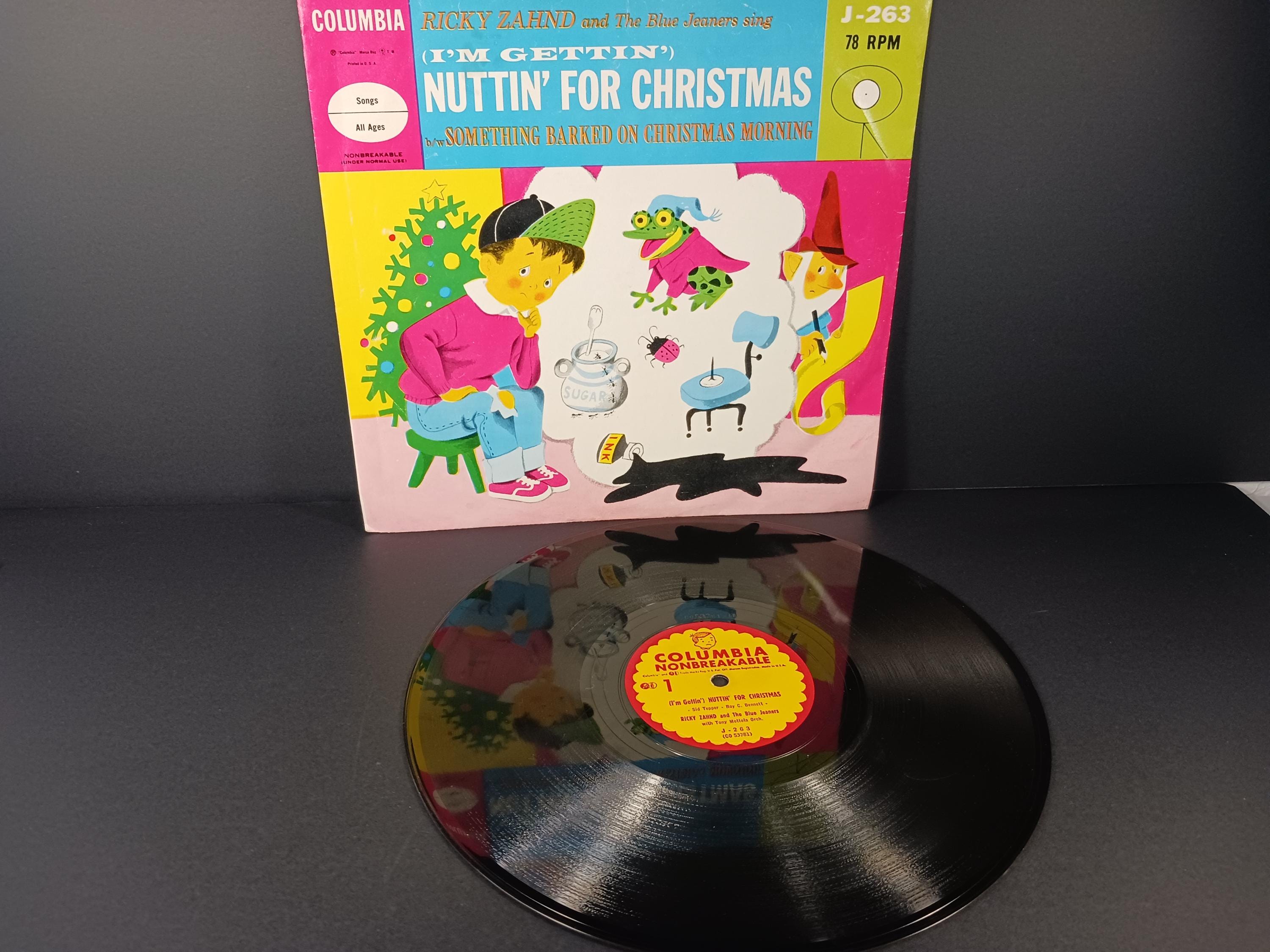 Vintage 78 RPM Record Nuttin' for Christmas Ricky Zahnd Columbia
