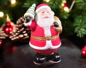 Vintage Santa Claus Candle – Trinket Box – Holiday Candle , Christmas Decor