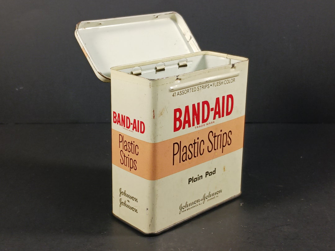 Vintage Johnson & Johnson Metal Bandaid Box Nostalgic Collectible and