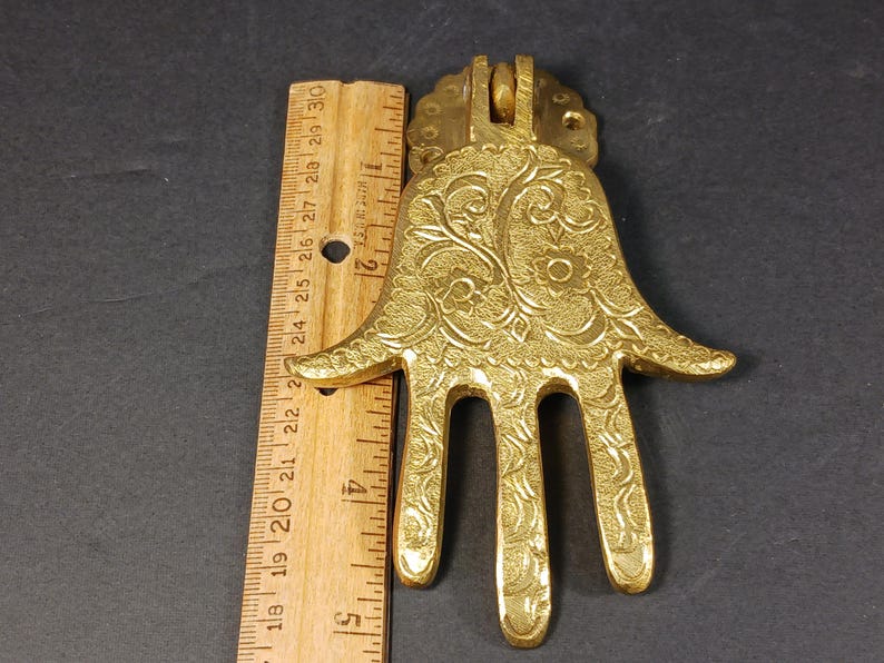Hand Knocker Instruments Hamsa Door Knocker: Engraved Brass Moroccan Hand - Etsy