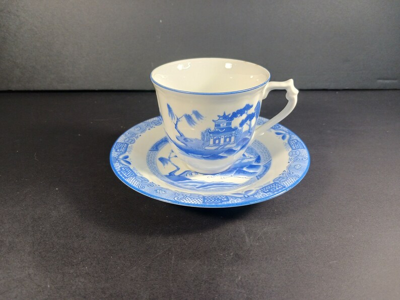 Vintage Tea Cupblue Willow Tea Cup and Saucer Vintage Teleflora Gift