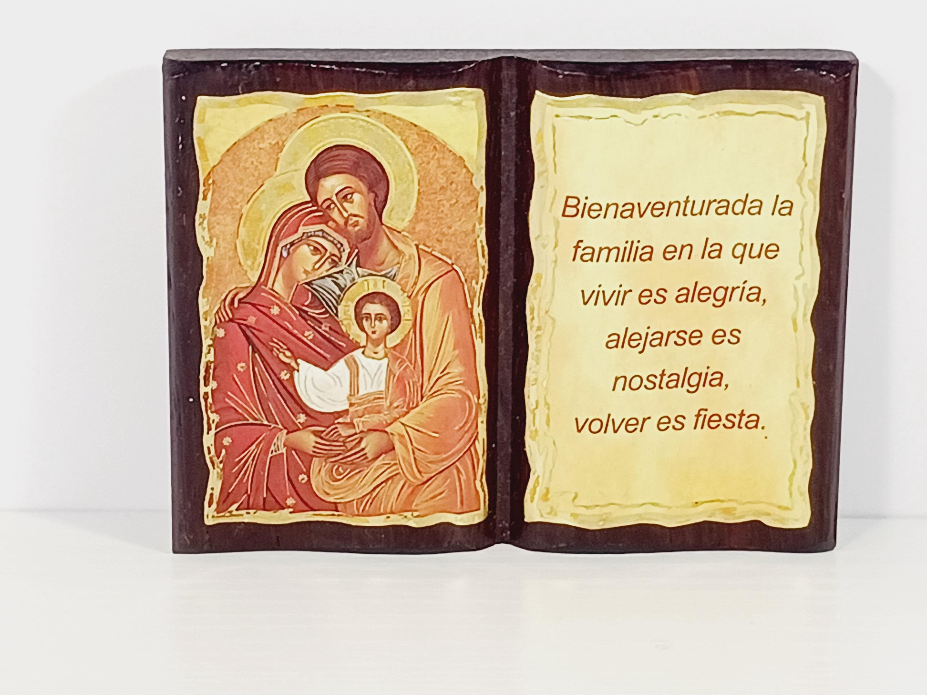Made in Italy Religious Icon Book Plaque – Holy Family With Spanish ...