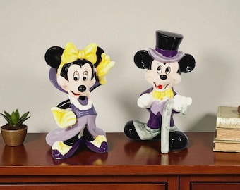 Vintage 1987 Disney Ceramic Figurines – Hollywood Glam Mickey & Minnie