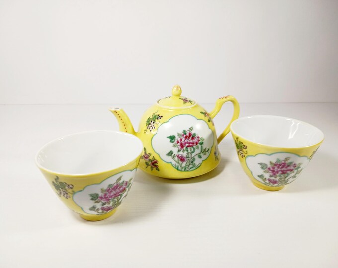 Mini Canton Ware Hand-painted Floral Tea for Two Set- Tea Lover Gift ...