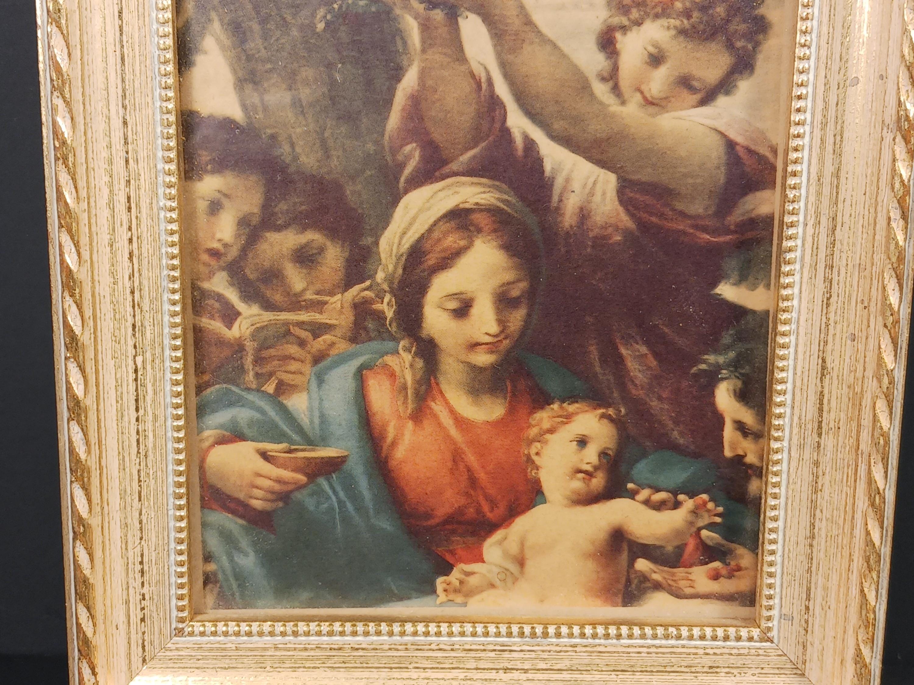 Vintage Madonna and Child Print - Gold Florentine Frame, Religious Wall ...