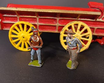 Vintage Britains Cowboy & Native American Cast Metal Figures England