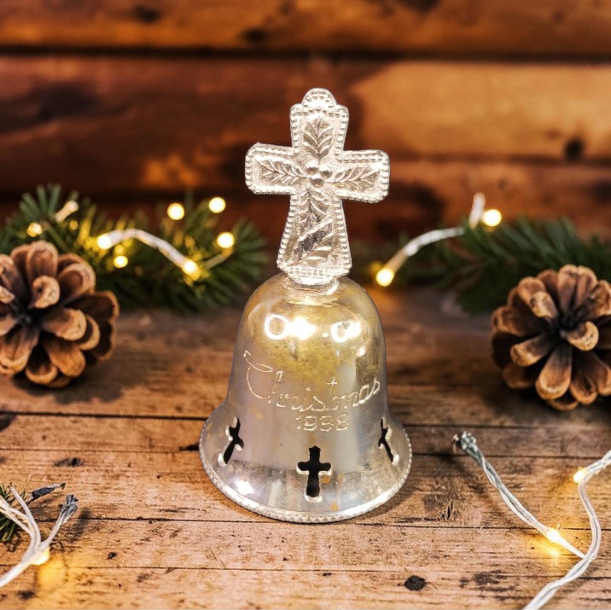 Silverplated Cross Christmas Bell – 1998 International Silver Co