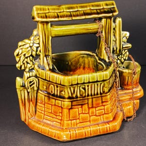 Wishing Well McCoy Planter- Vintage Ceramic Vintage Planter- -Mid-Century Rustic Decor- Housewarming Gift- Unique Gift-As-Is