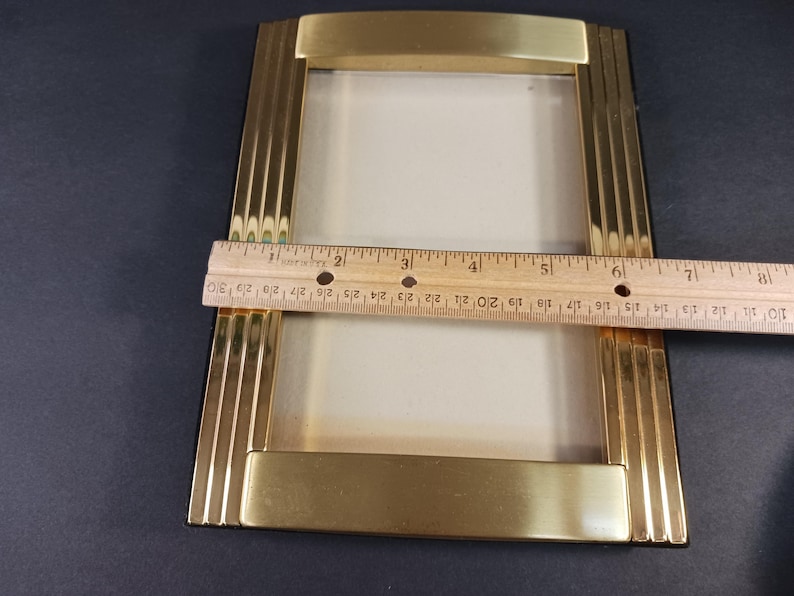 FETCO Brass Picture Frame – 7x3 Opening– Freestanding or Wall Mount – 8 ...