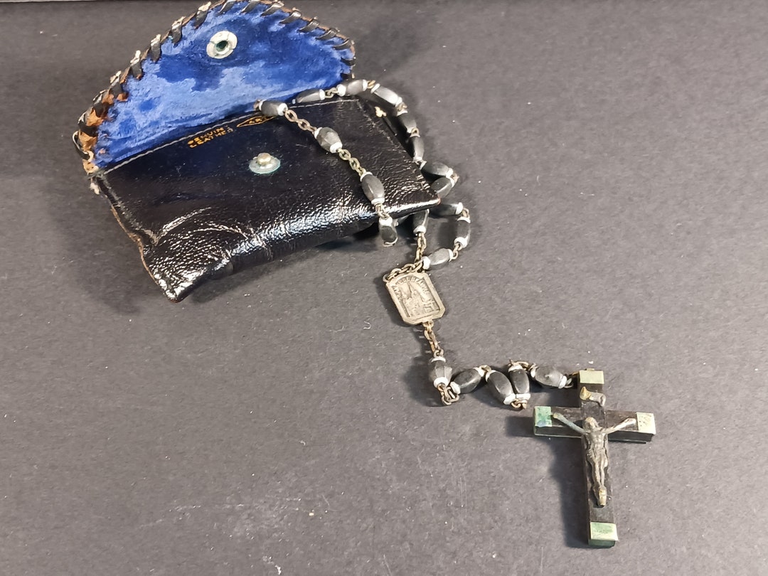 Saint Anne De Beaupre Souvenir Rosary, From Francevintage Rosary black