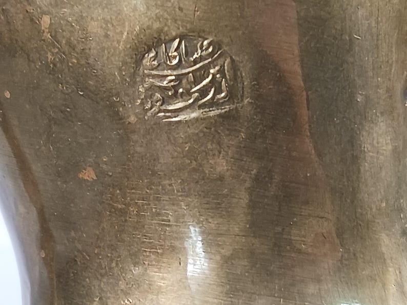 Vintage Handmade Brass Dallah Coffee Pot Middle Eastern Brass Teapot 10