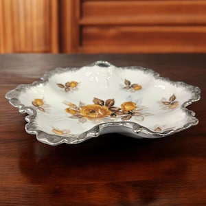 Vintage Japanese Rose Trinket Dish, Fred Roberts Floral Plate