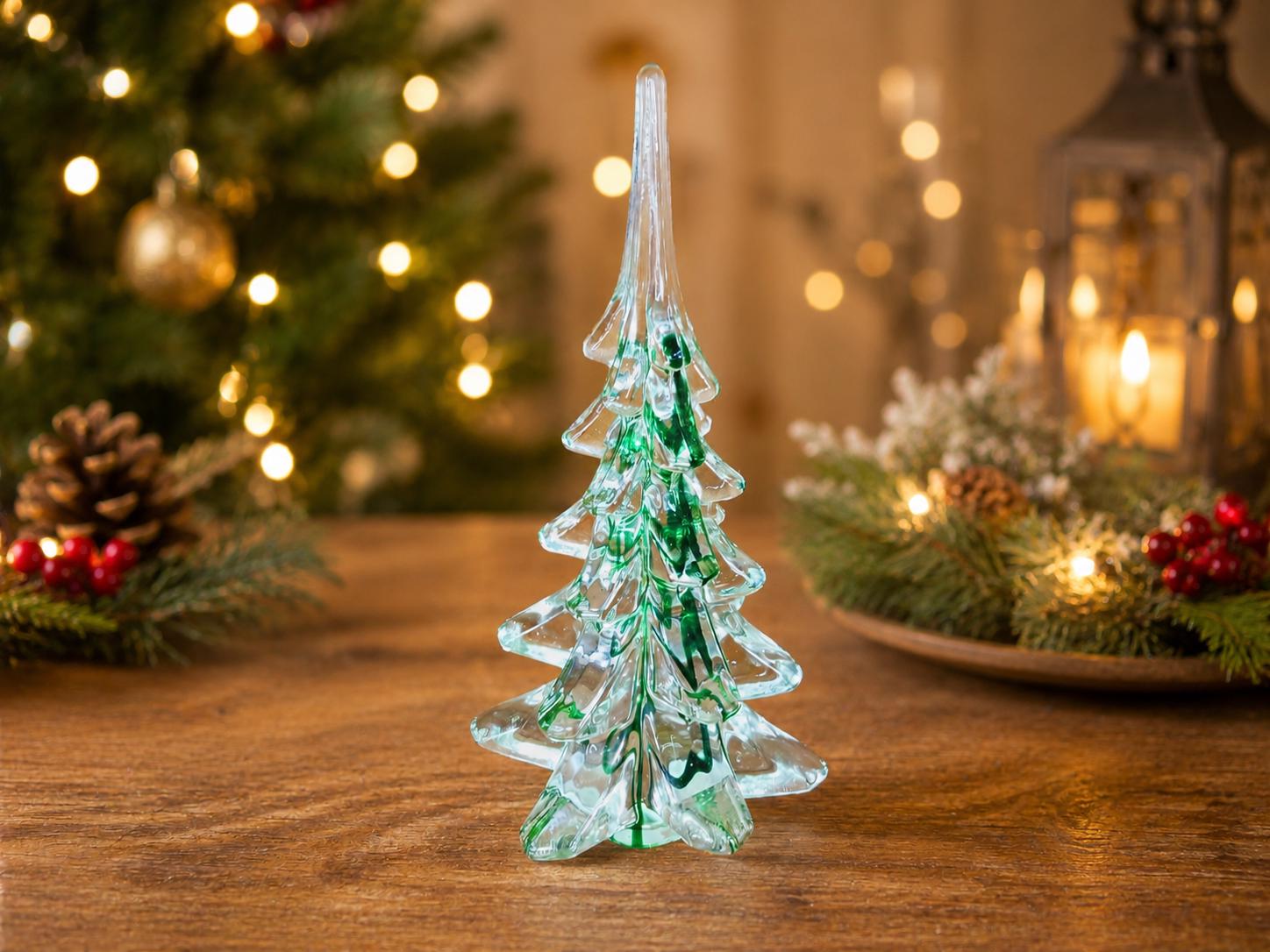 Enesco 手紡ぎガラス製クリスマスツリー Enesco Glass Christmas Trees - Etsy