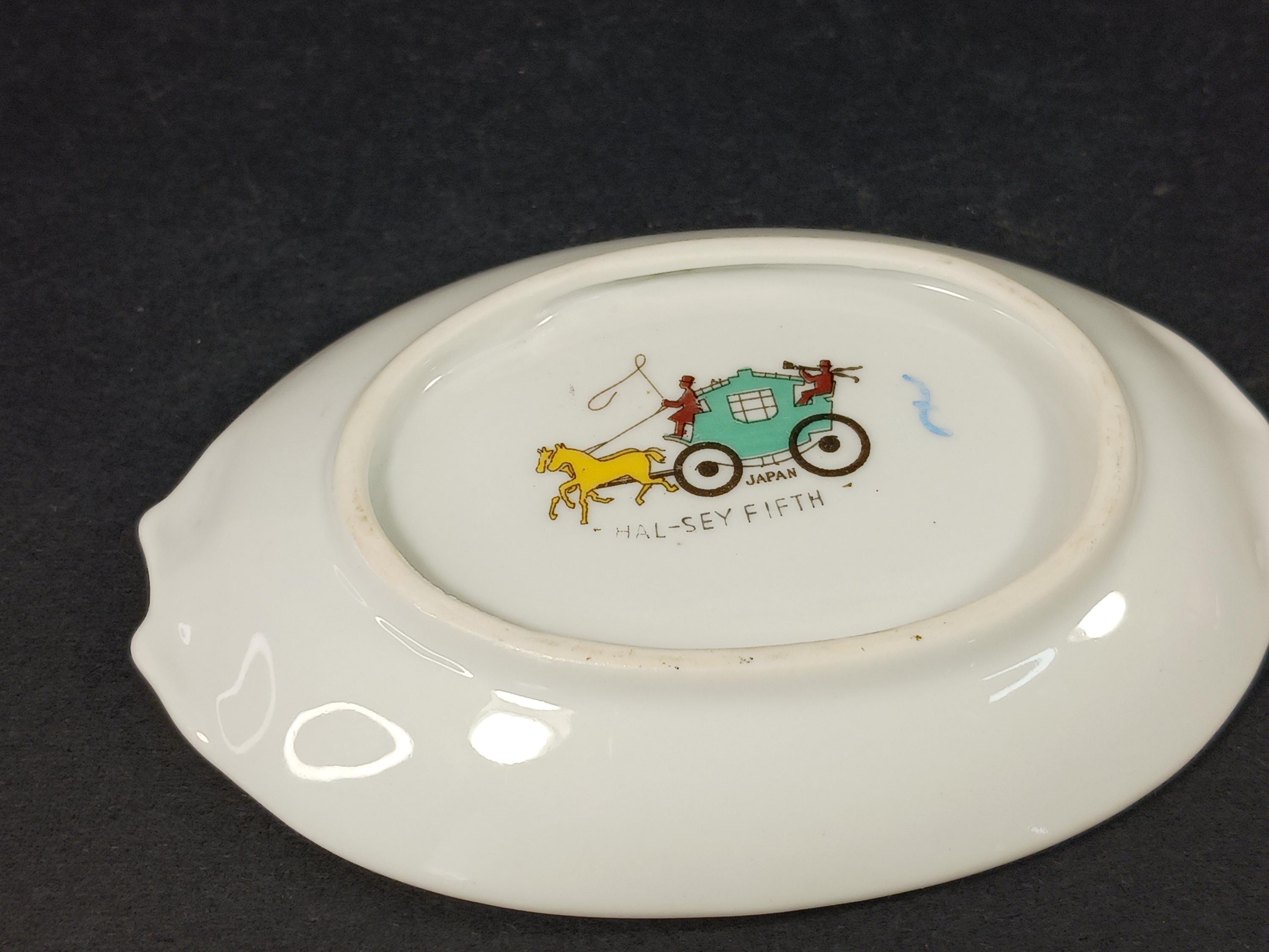 Hal-sey Fifth Japan Trinket Tray - Ashtray-hand Painted Violet