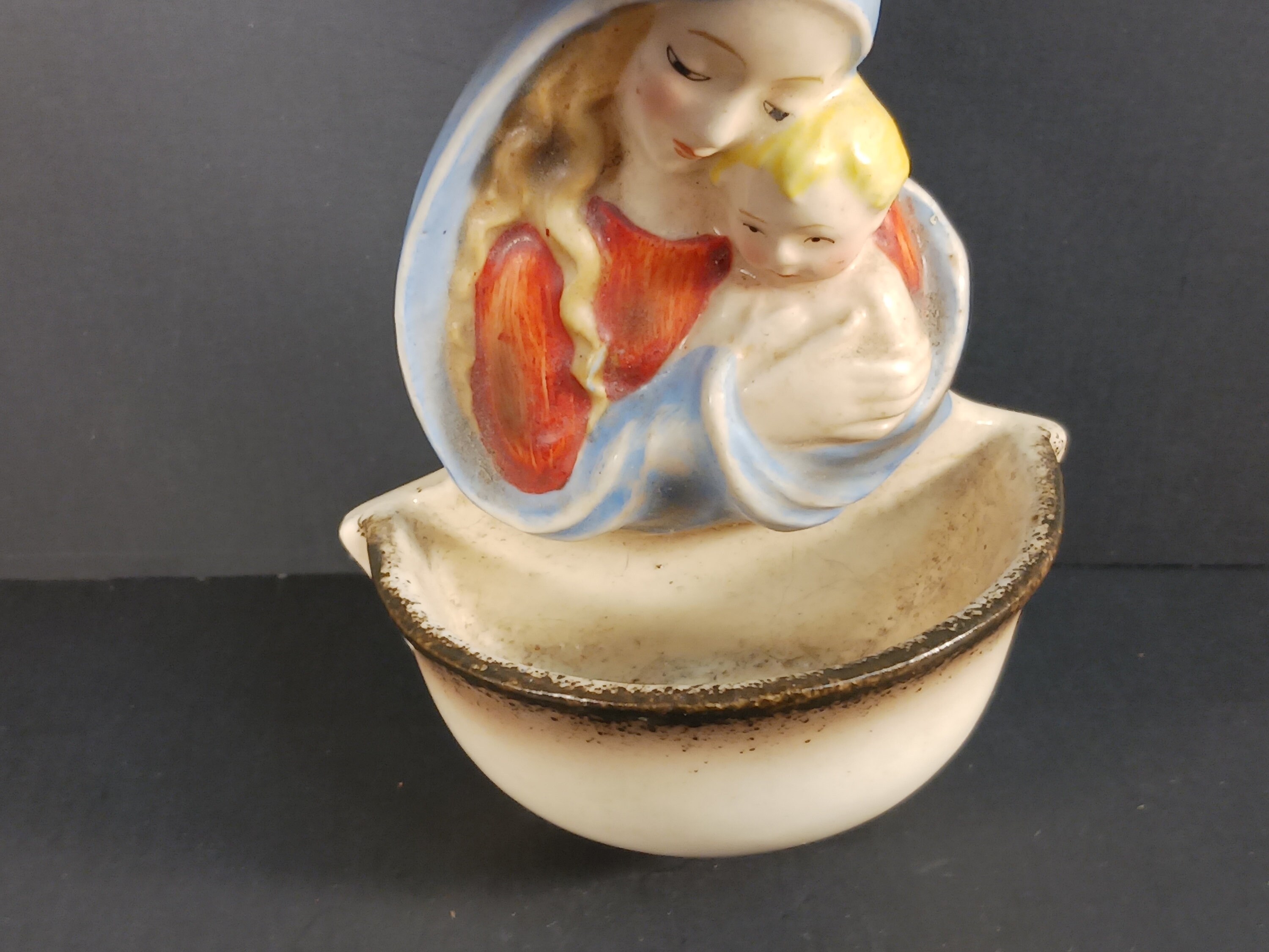 Vintage Goebel Madonna & Child Holy Water Font Rare W. Germany