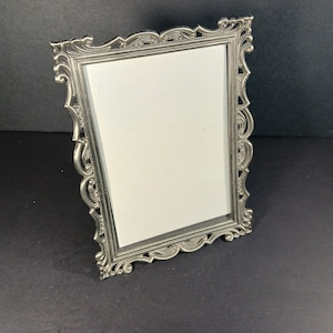 Ornate Silver Tone Metal Photo Frame – Easel Back Display – Elegant Gift for Wedding or Home Décor- Vintage Photo Frame