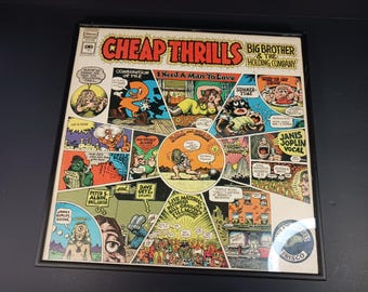 Framed Janis Joplin Cheap Thrills 1967 Vinyl Record Wall Art Display