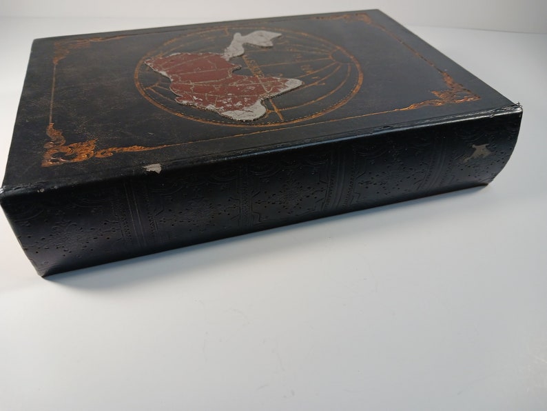 World Map Decorative Book Box Antique Style With Hidden Storage Etsy