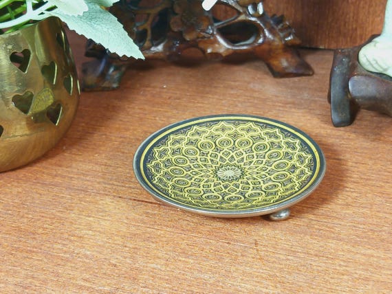 Vintage Toledo Spain Damascene Ring Dish Trinket Tray Miniature Dish