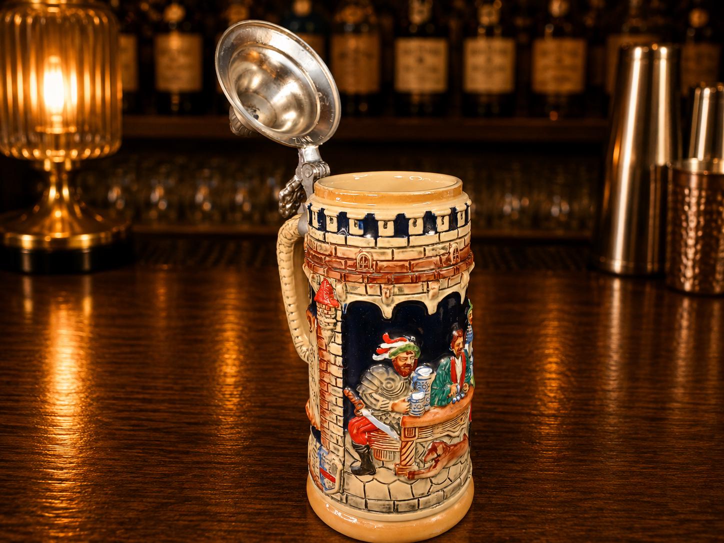 Pewter Hinged Lid Beer Mug - Etsy