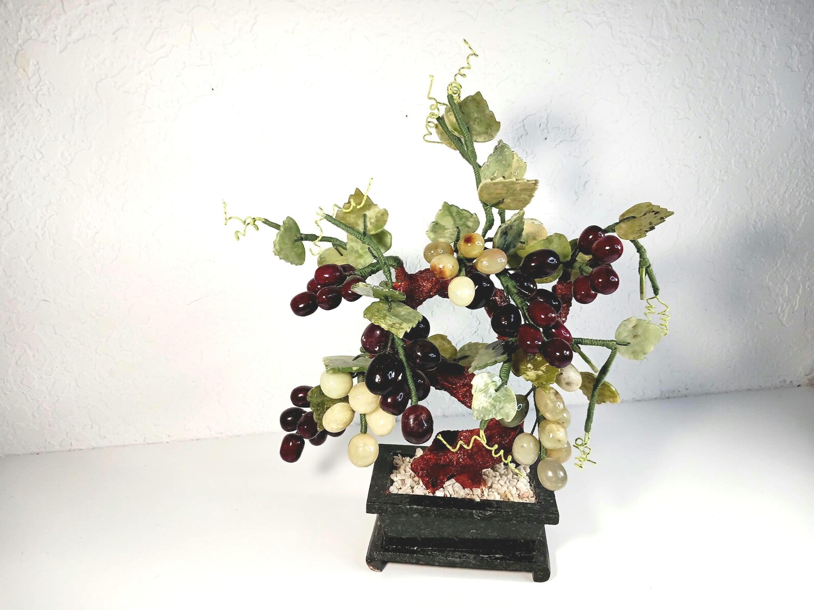 Mid-century Alabaster Grape Tree Sculpture – Vintage Chinoiserie Decor ...