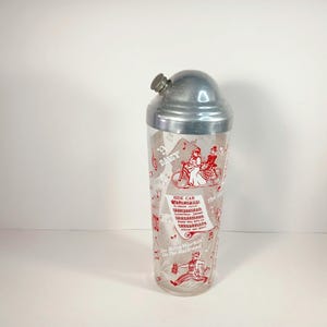 Coronet Crystal Cocktail Shaker - Melody Pattern Sheet Music Design - Glass With Metal Lid- Vintage Barware