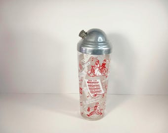 Vintage Coronet Crystal Cocktail Shaker – Melody Pattern, Metal Lid