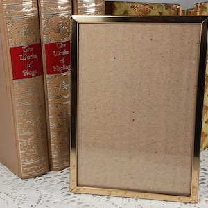 Gold Tone Metal Frame- Mid Century Modern Brass Tone Frame – Timeless Elegance- Stand Alone Frame- Wall Photo Frame- Vintage Photo Frame