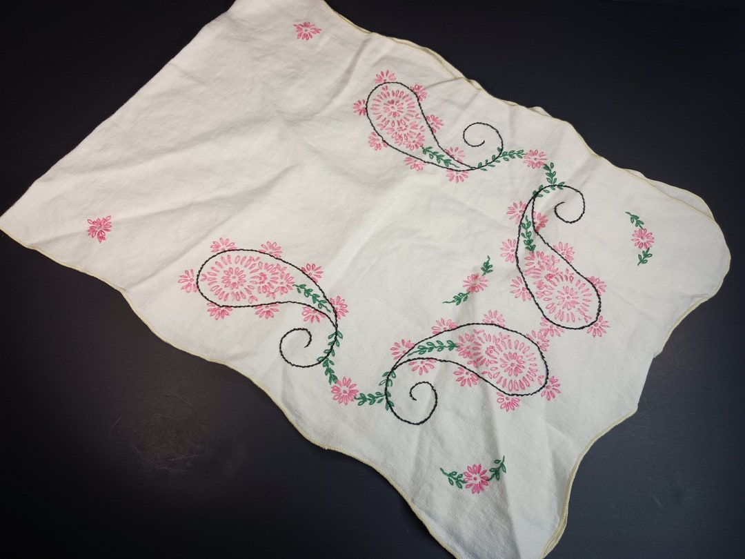Vintage Linenhandcrafted Cross Stitch Table Runner Cross Stitch