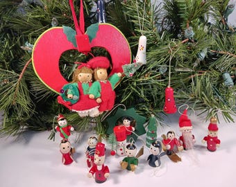 1960s Beaded Christmas Ornaments Set – Handmade Retro Holiday