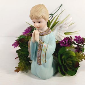 Lefton Praying Angel Figurine - Vintage Lefton China Figurine -Young Girl Praying with Angel Wings- Gift for Her-Religious Gift