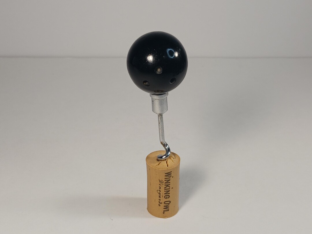 Vintage Barware Set Vintage Black Plastic Bowl Ball Handled Corkscrew ...