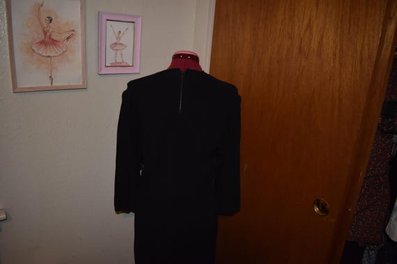 Unique Color Block Beaded 1940s Crepe Dress Forma… - image 4