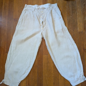 Men&#39;s 1920s 1930&#39;s Vintage Knickerbocker Pants Linen Antique 34&#39;&#39; Waist Large