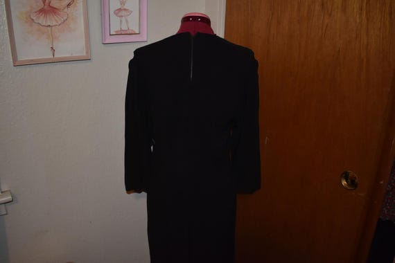 Unique Color Block Beaded 1940s Crepe Dress Forma… - image 5