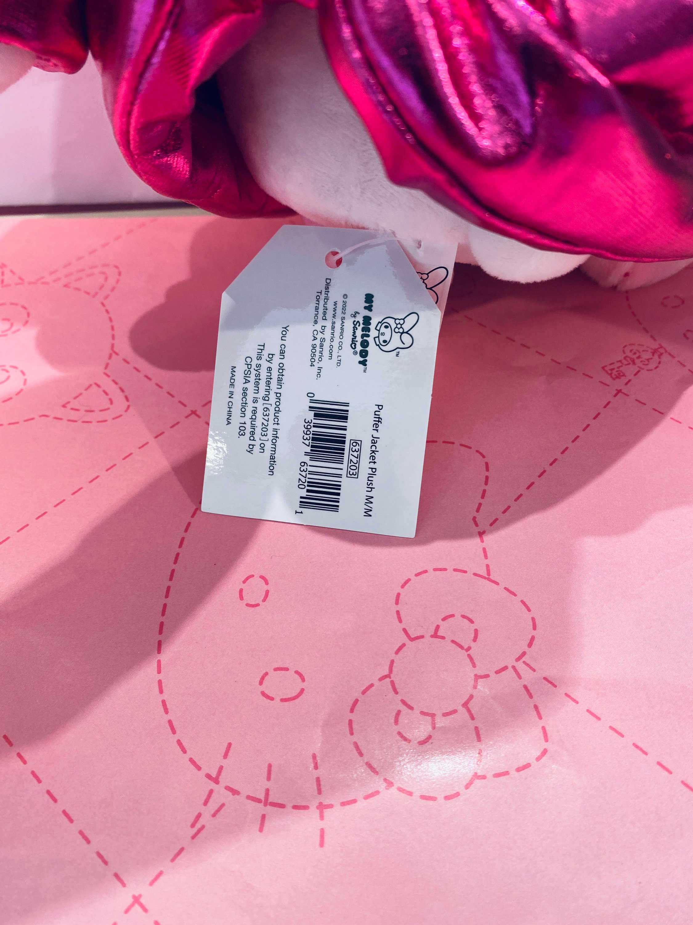 Sanrio My Melody Puffer Jacket Plush 2022 New Release 