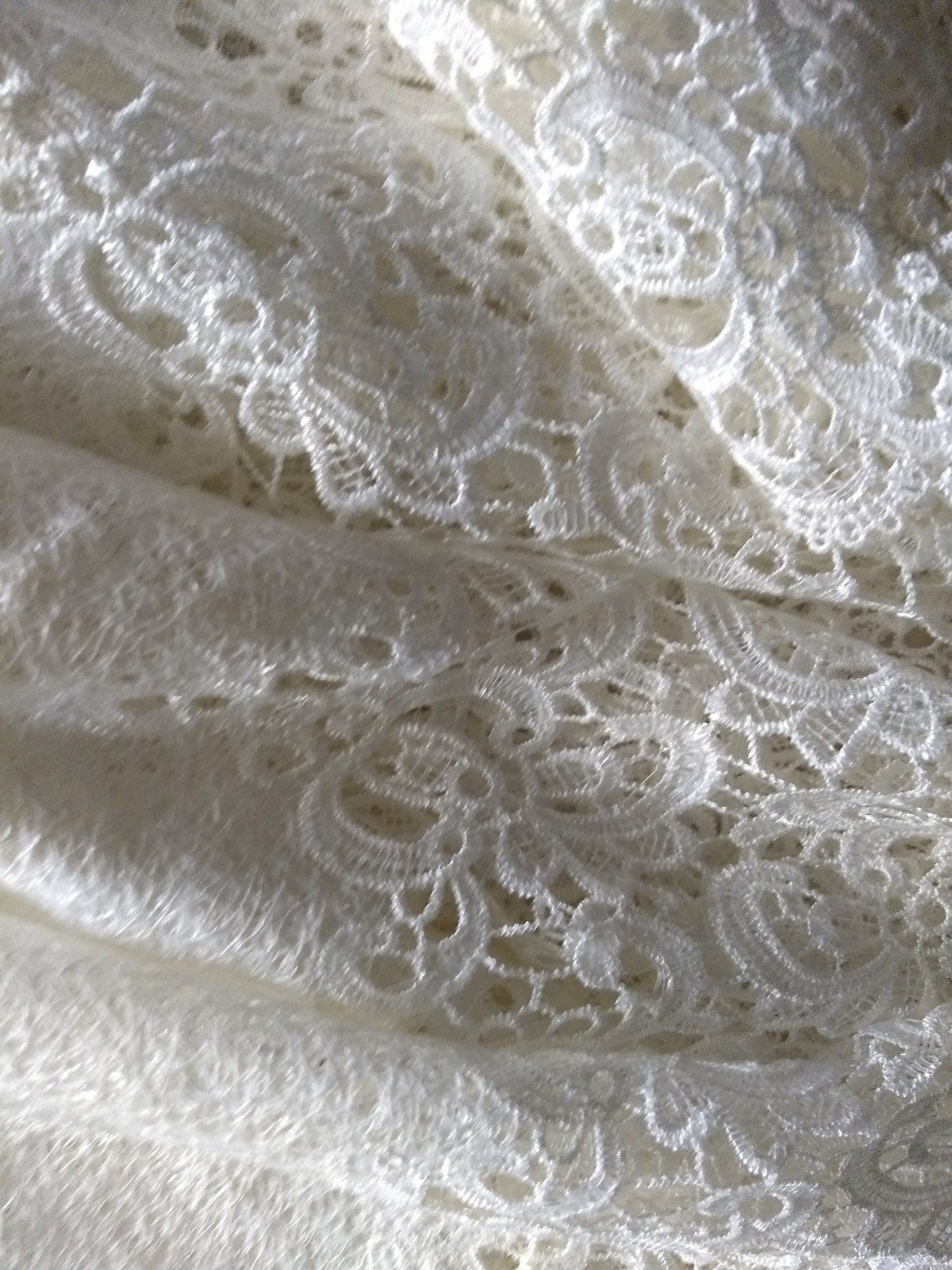 5yds - vintage Franse guipure ivoorkant voor bruids, bruiloft, speciale gelegenheden, stof voor dagelijks gebruik voor je unieke kledingstijl.