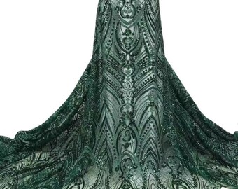 5yds - Sparkling Sequins Mesh Lace for Wedding, Party, Evening Wear, Everyday Wear Dress Fabric to Create Your Unique Style Dress.