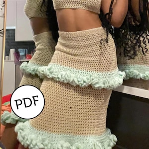 Gonna a balze a strati, modello all'uncinetto in PDF scaricabile / Rae Crochets