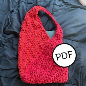 Asymmetrical Triangle Tote Bag Downloadable PDF Crochet Pattern | Rae Crochets
