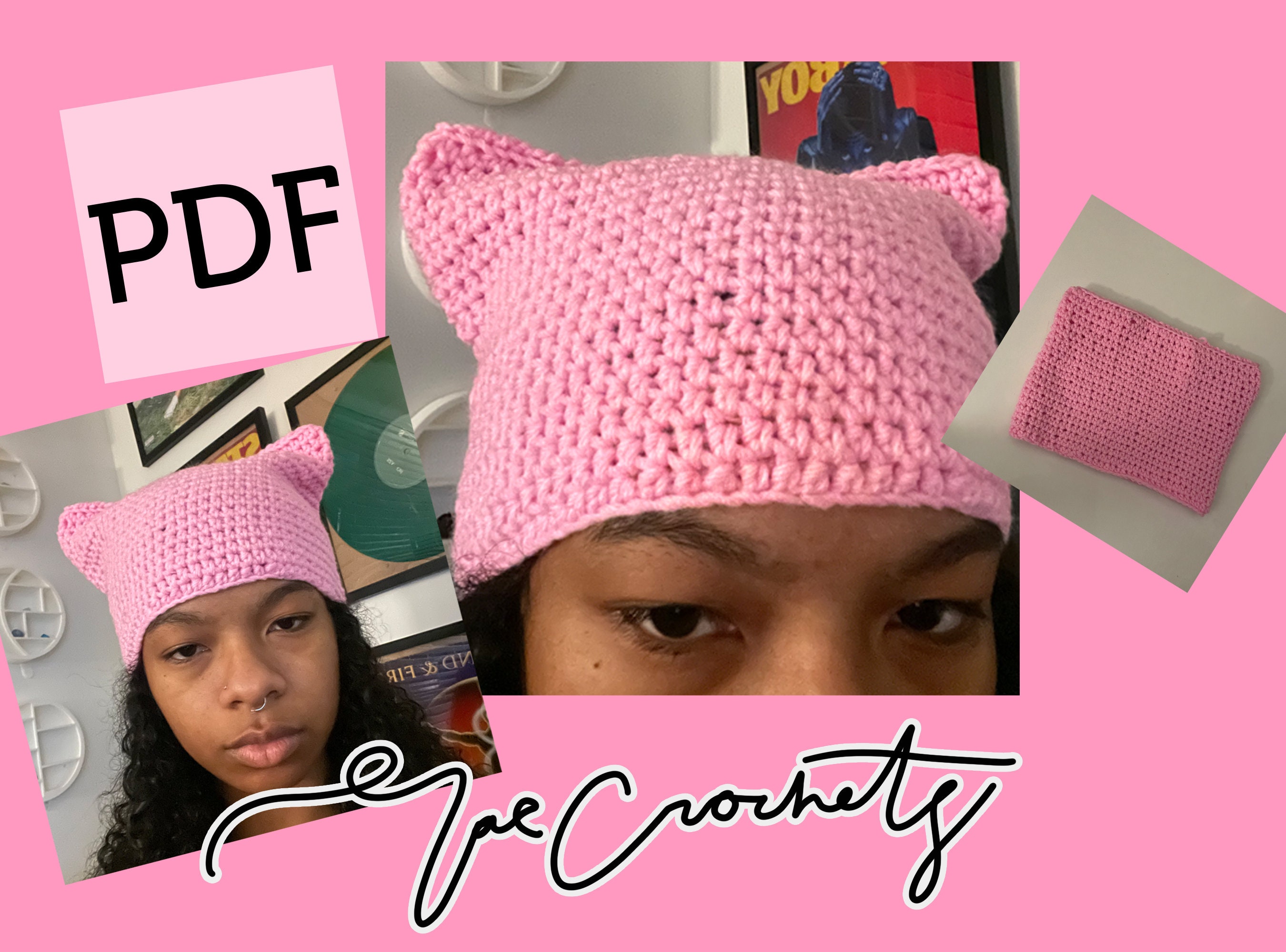 Cat Ear Beanie Hat Pattern | Rae Crochets
