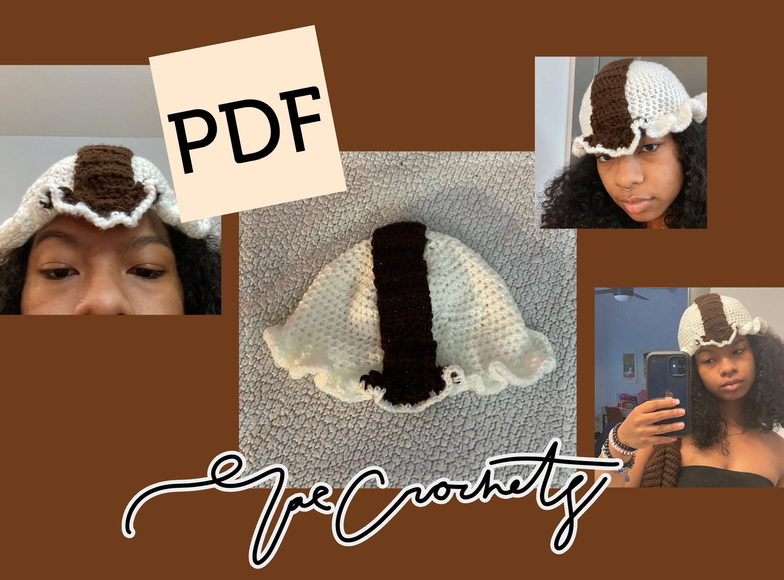 Appa Arrow Ruffle Hat Crochet Pattern PDF